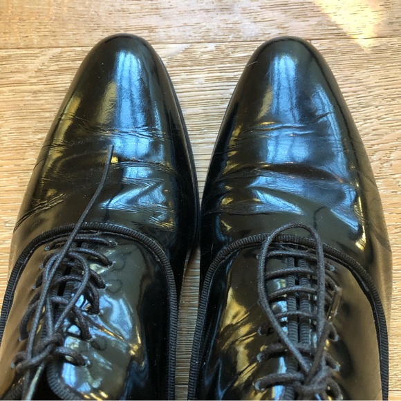 Ermenegilgo Zegna couture patent leather tuxedo Oxford shoes size 8.5 - Picture 4 of 10